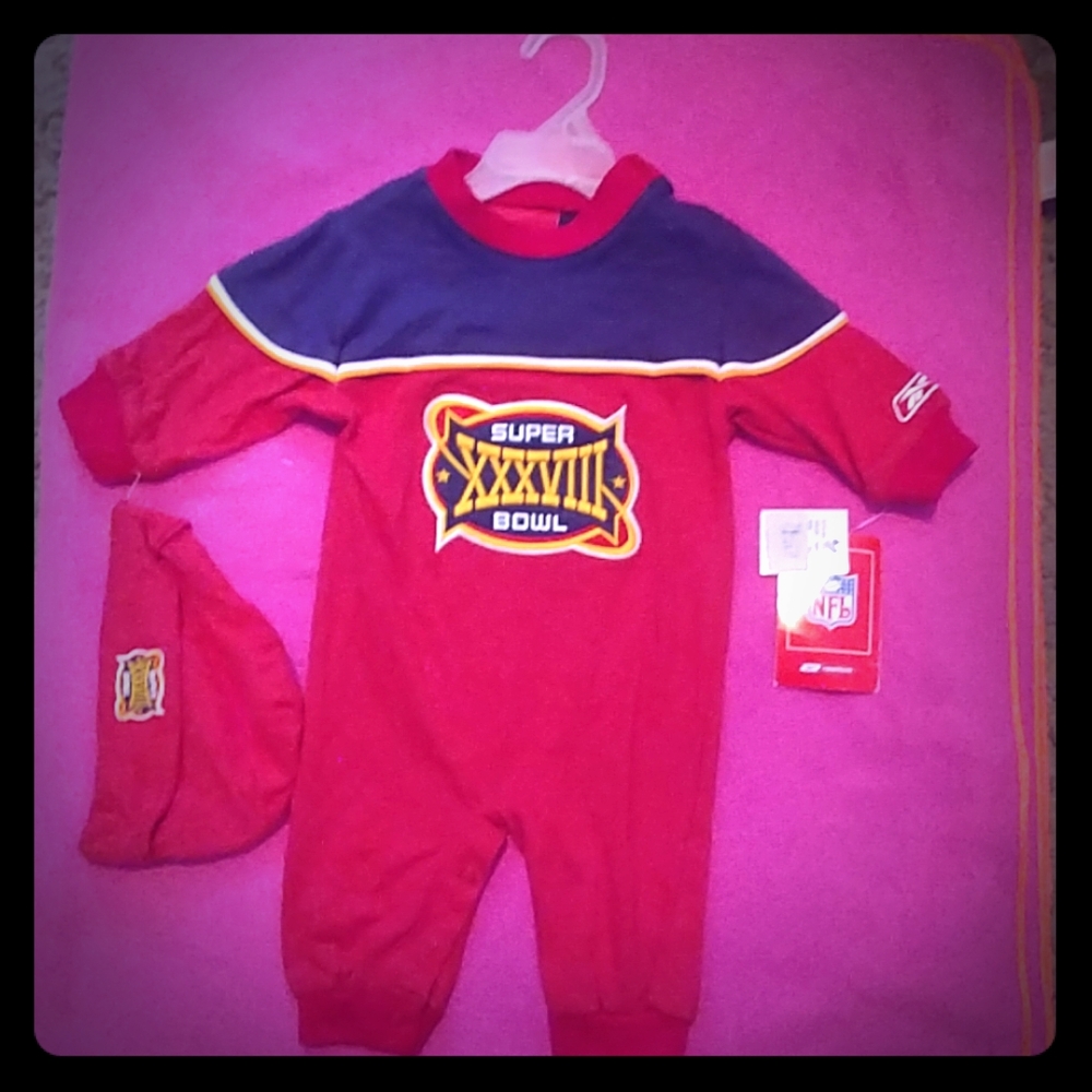 Super Bowl baby onesie